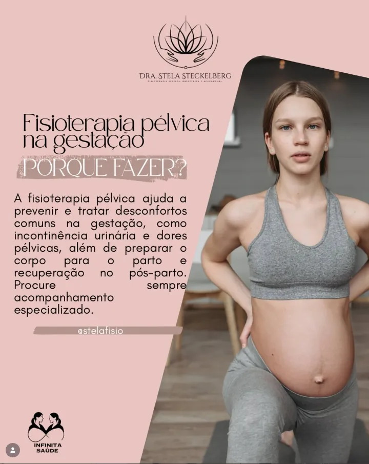 Post do Instagram: fisioterapia pélvica na gestação, por que fazer?